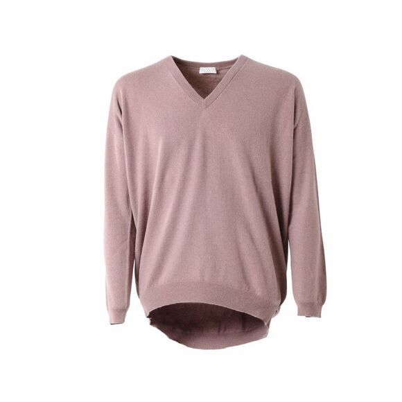 Brunello Cucinelli Taupe Cashmere V-Neck Sweater – ’10s
